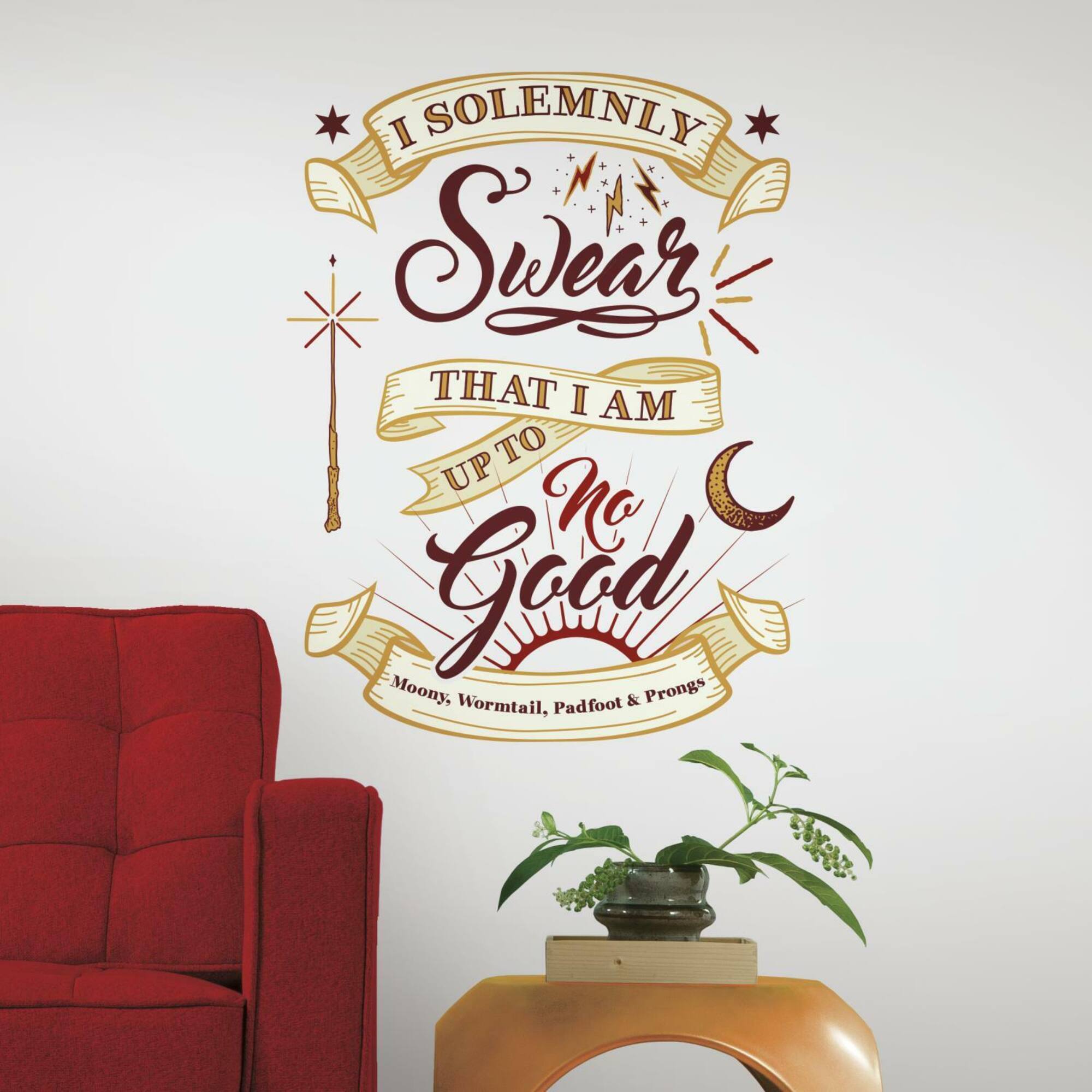 RoomMates Harry Potter Marauder's Map Quote Peel & Stick Giant Wall Decals